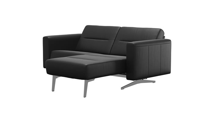 Stressless Stella Long Seat Sofa in Noblesse Black Leather